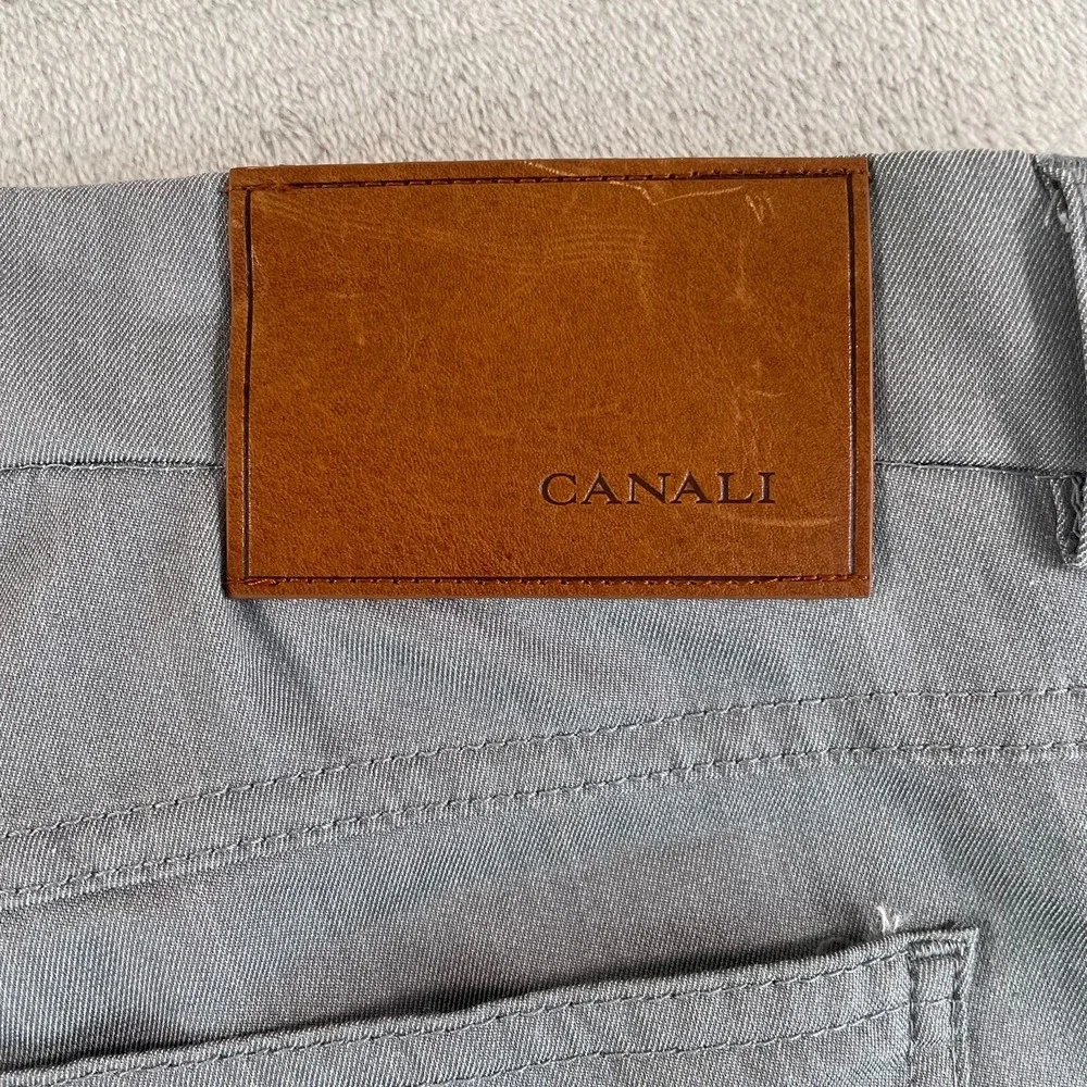 Canali Casual Pants Men 40x34 Light Grey Regular Fit Stretch Made Italy NWT $495